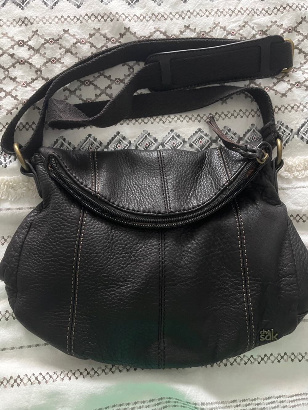 The Sak Dark Brown Leather Shoulder Bag